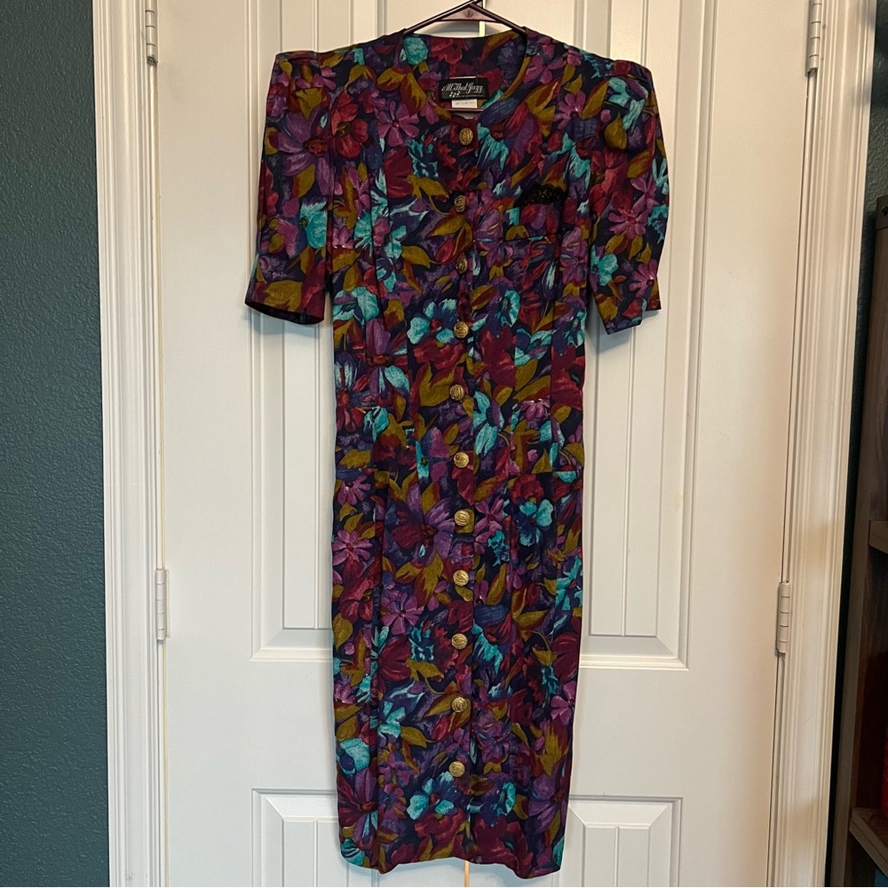 All That Jazz Vintage Floral Button Down Dress size 5/6